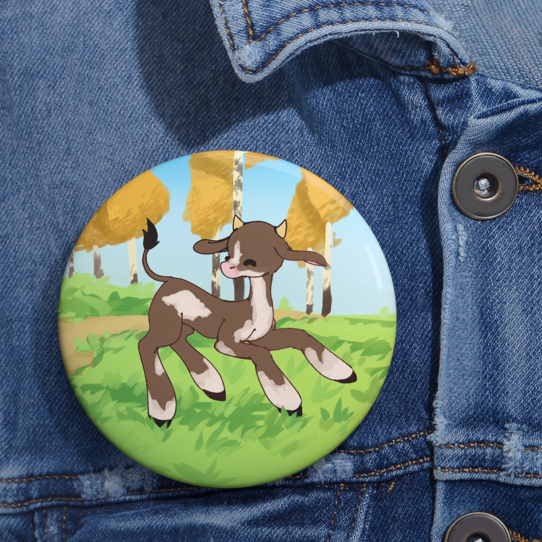 Moo Brown Cow Pin