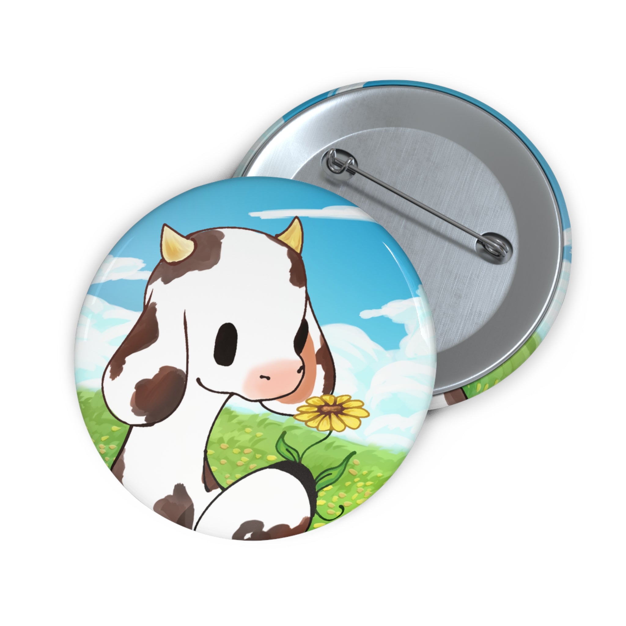 Moo Sunflower Icon Pin