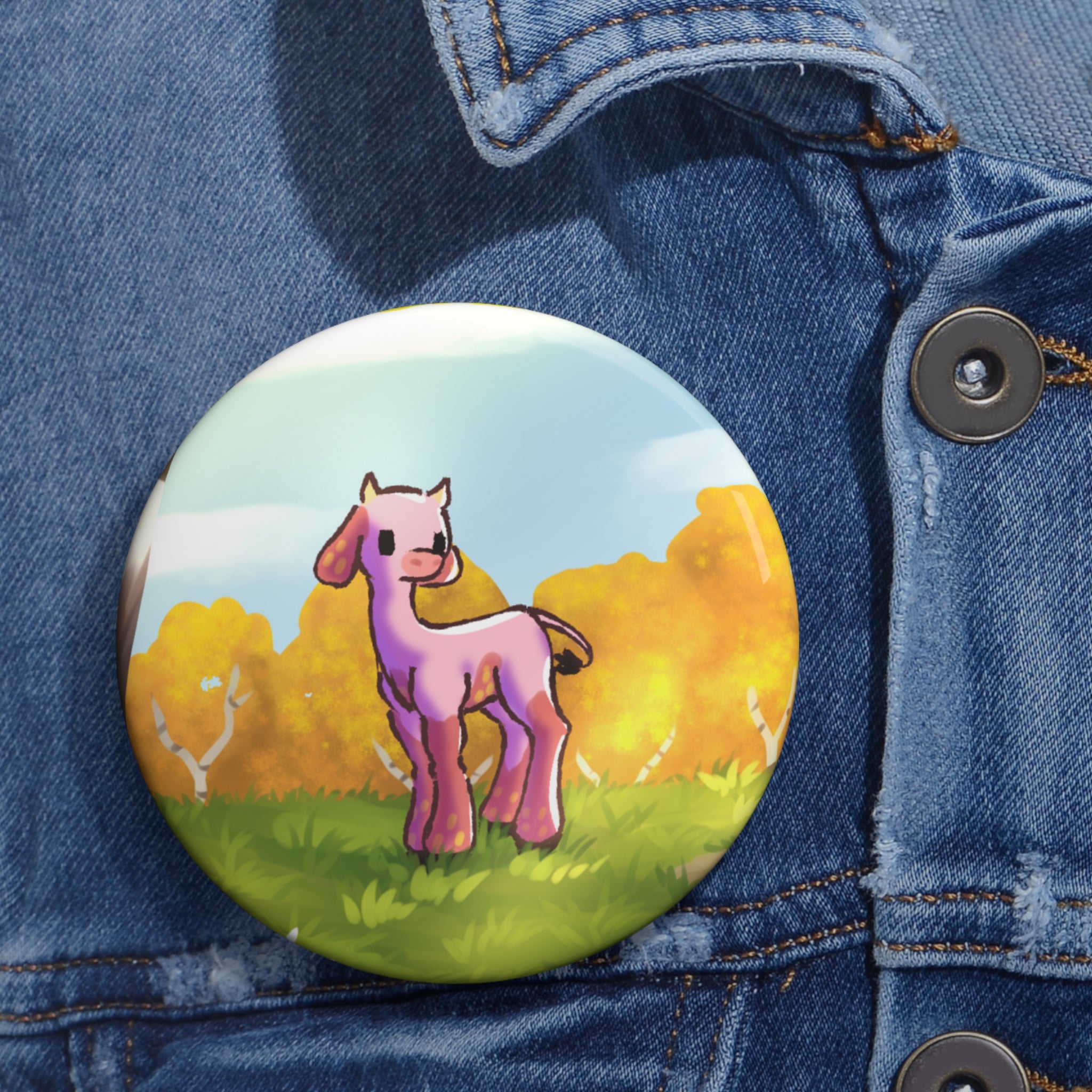 Strawberry Cow Pin