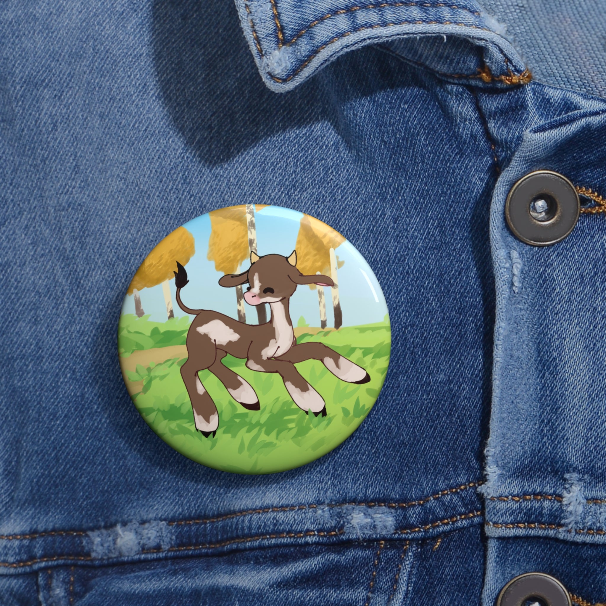 Moo Brown Cow Pin