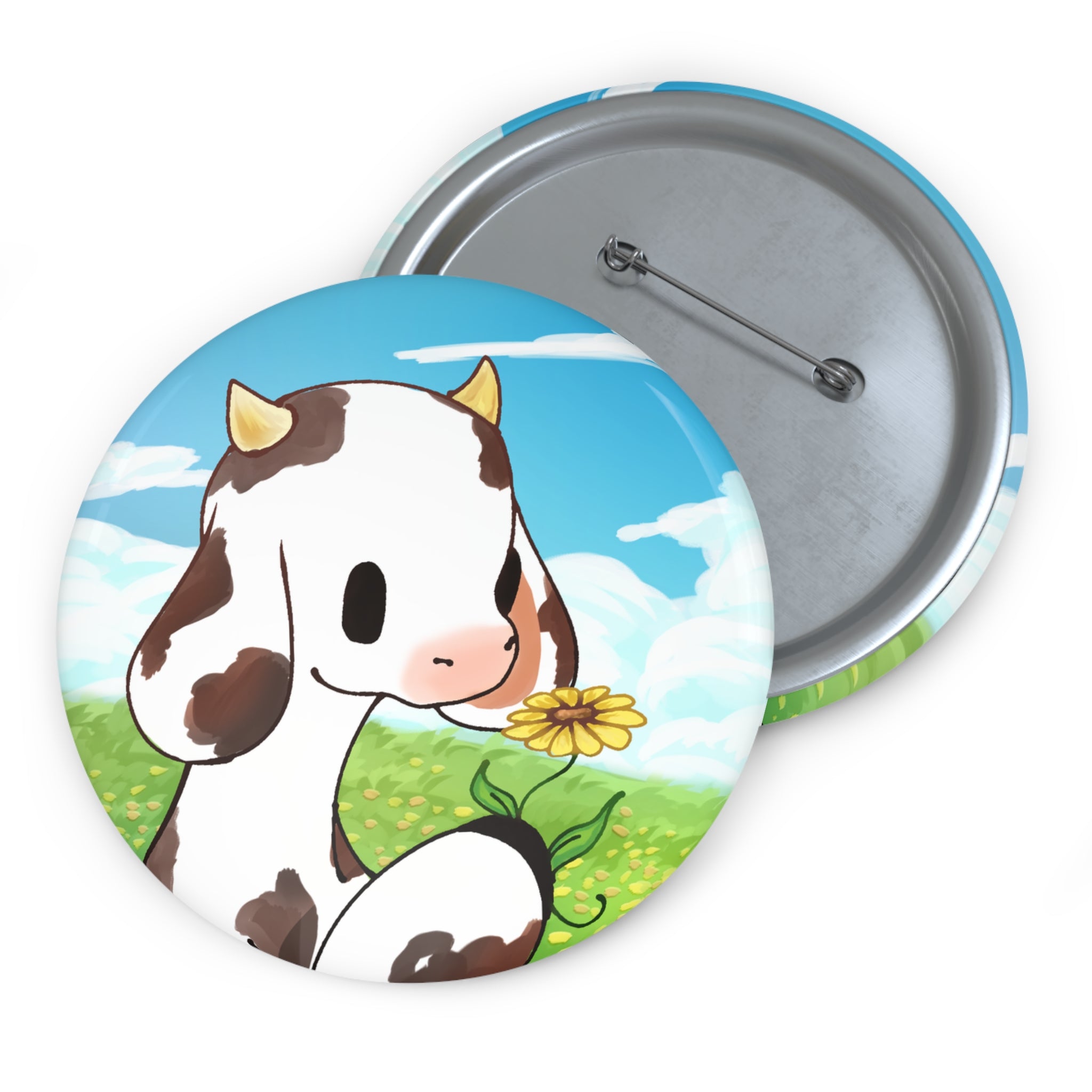 Moo Sunflower Icon Pin