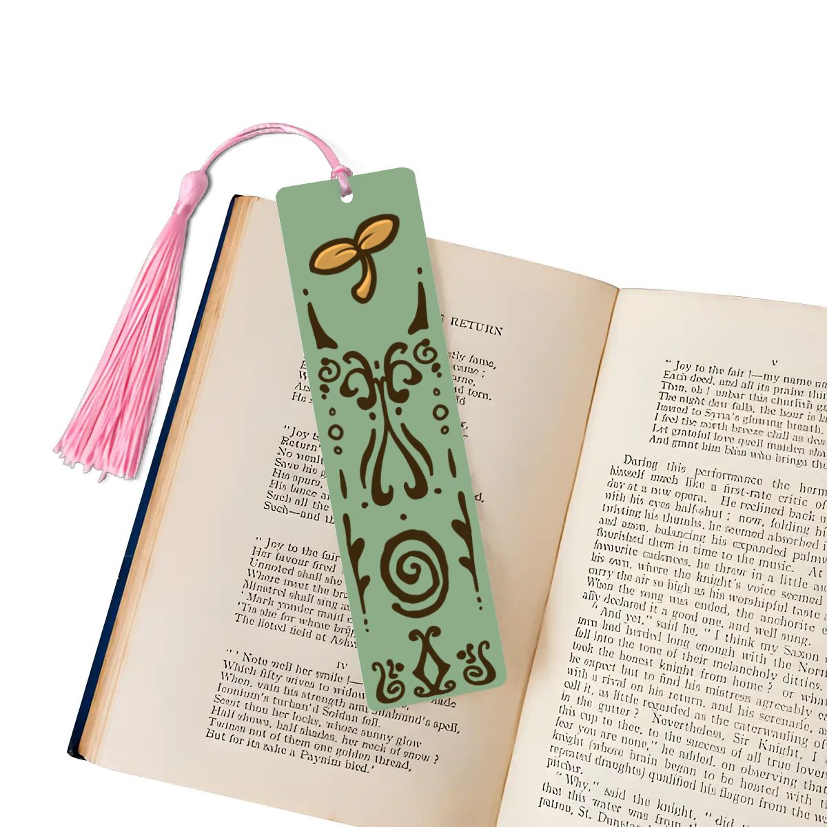 Moo Leaf Wooden Bookmark with Tassle