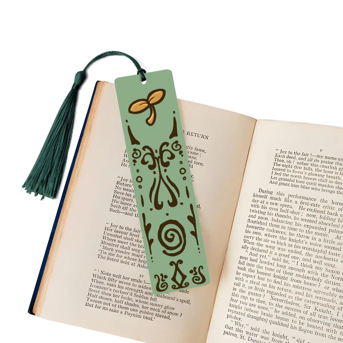 Moo Leaf Wooden Bookmark with Tassle