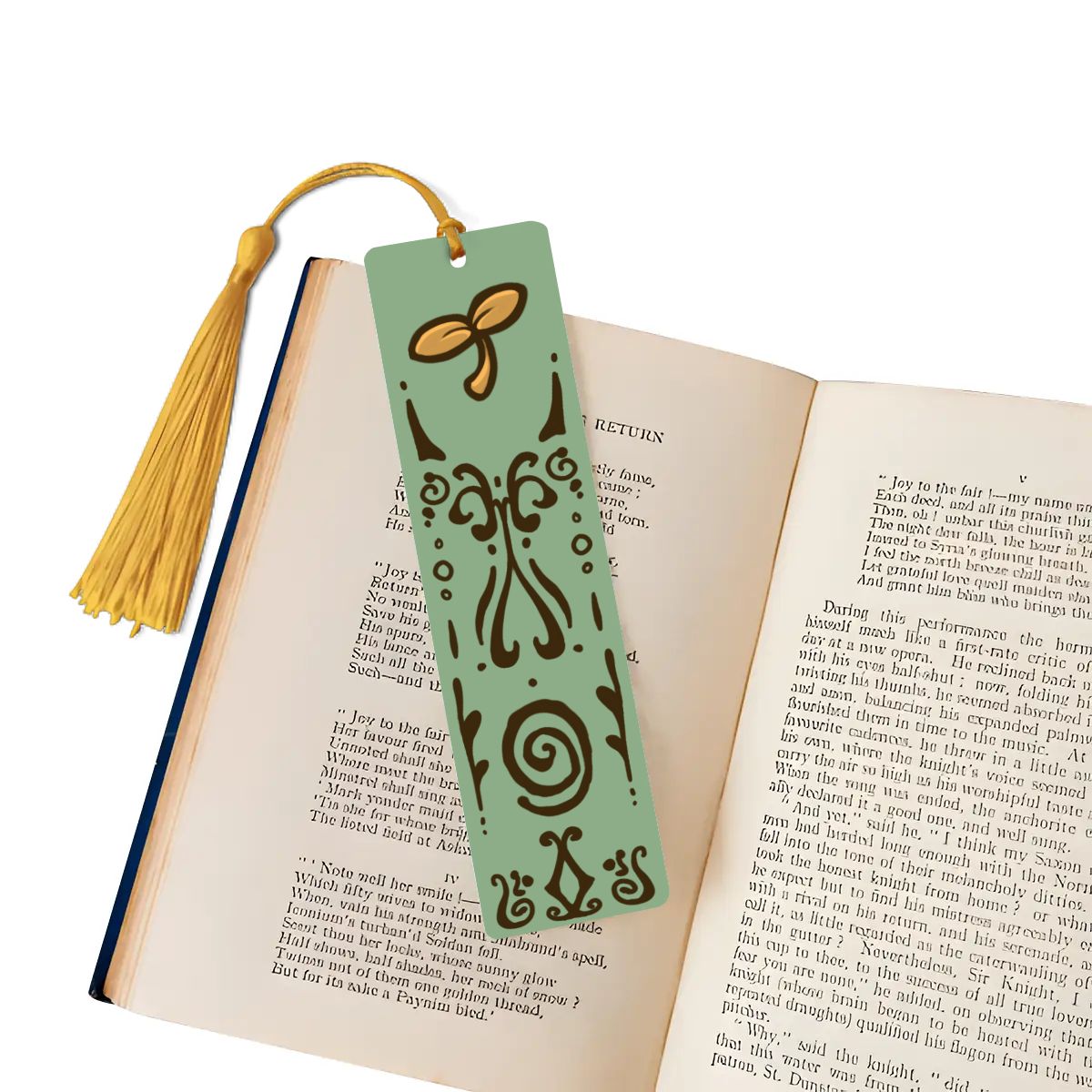 Moo Leaf Wooden Bookmark with Tassle